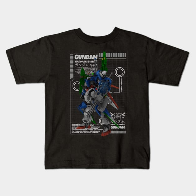 GN-001 Gundam Exia Kids T-Shirt by gblackid